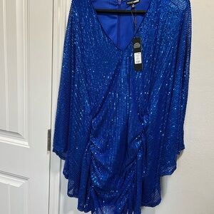 Fashion Nova Royal Blue Sequin Dress